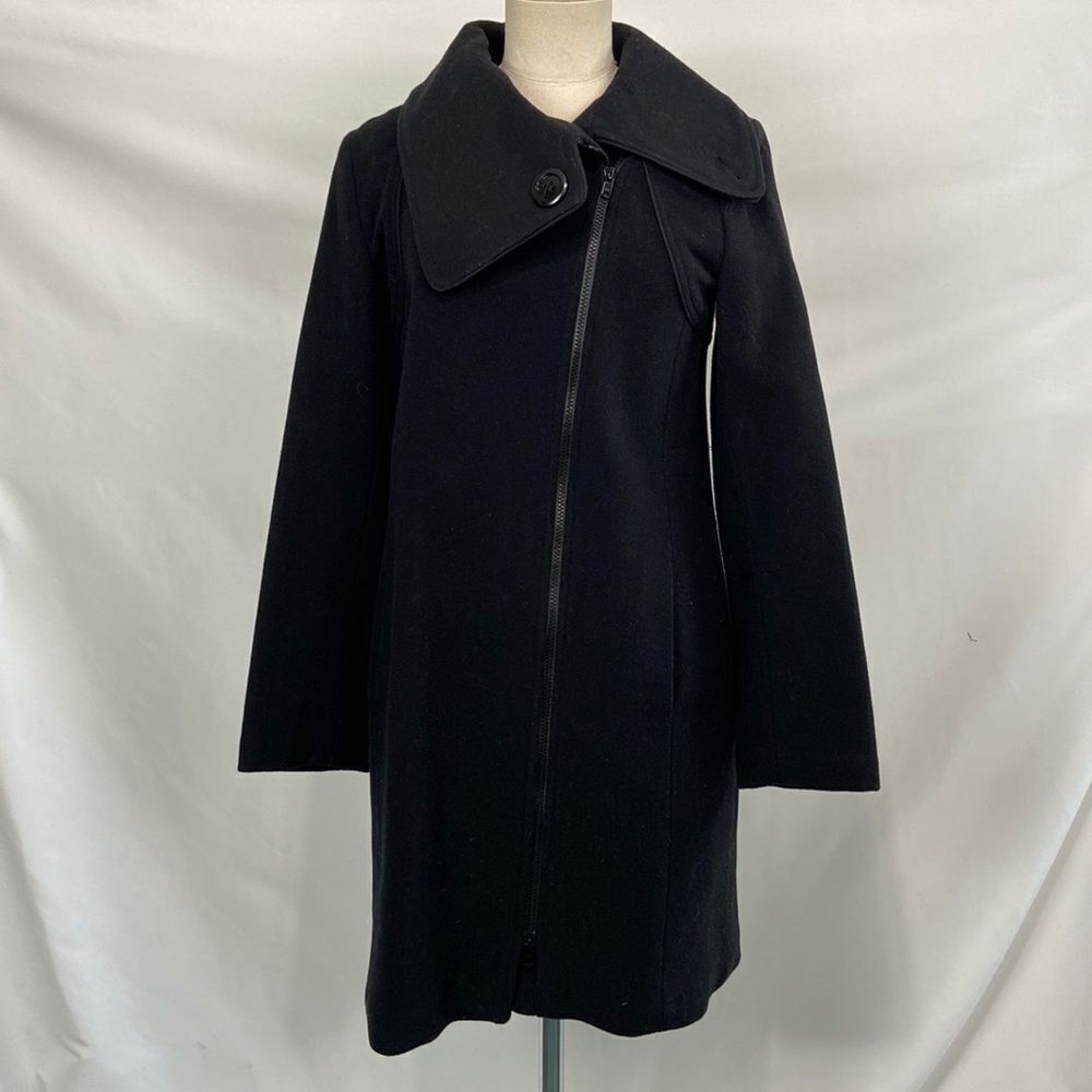 Soia & Kyo Black Side Zip 3/4 Wool Blend Jacket